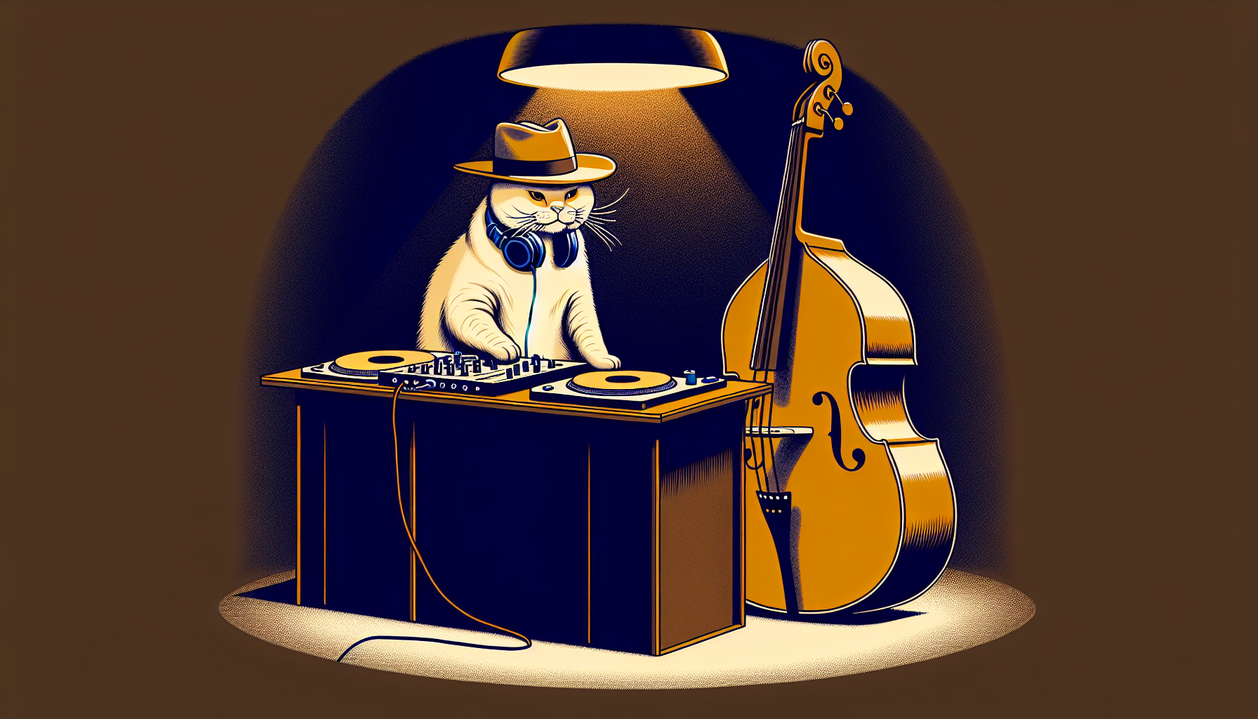 Good Flippin Vibes album cover — DJ Shariff at the booth in a jazz club, warm amber and neon green lighting